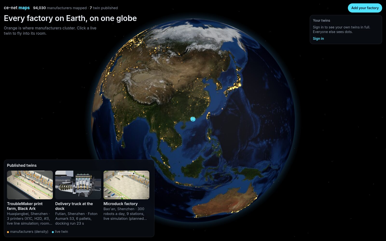 maps.ce-net.com: 94,030 manufacturers on one globe