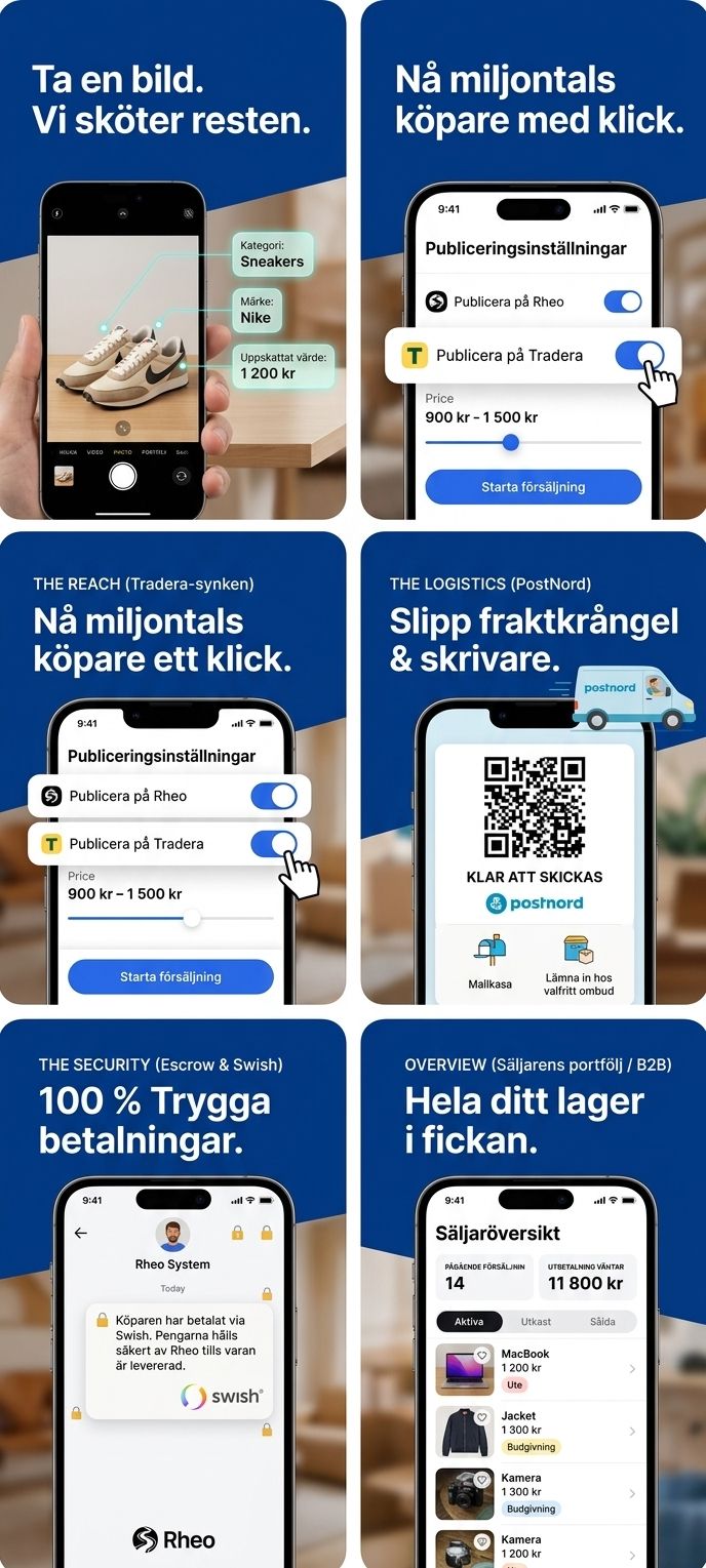 rheo seller-app design concept for registering stock and an agreed marketplace workflow