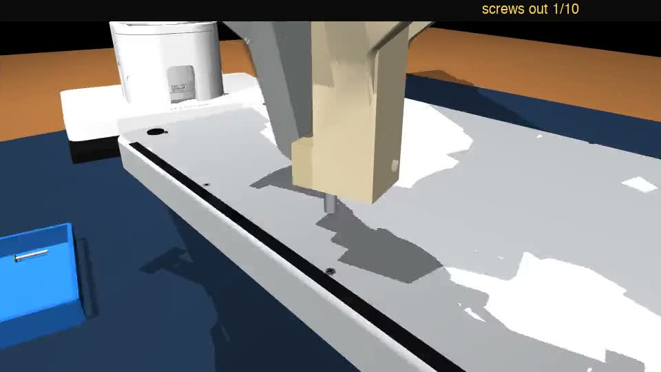 screw in the tray